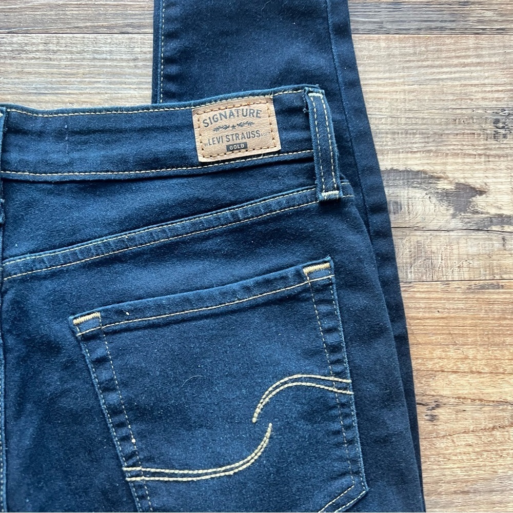 Signature Levi Strauss Gold Womens Mid Rise Skinny Dark Wash Jeans Size 10 Short - Picture 11 of 11